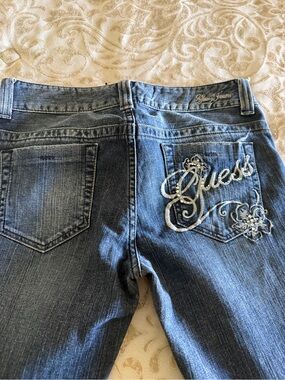 Embroidered Guess with rhinestones Y2K Jeans size 29